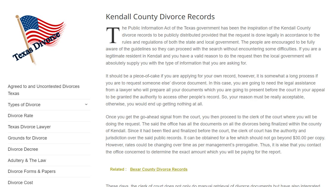 Kendall County Divorce Records – Divorce in Texas